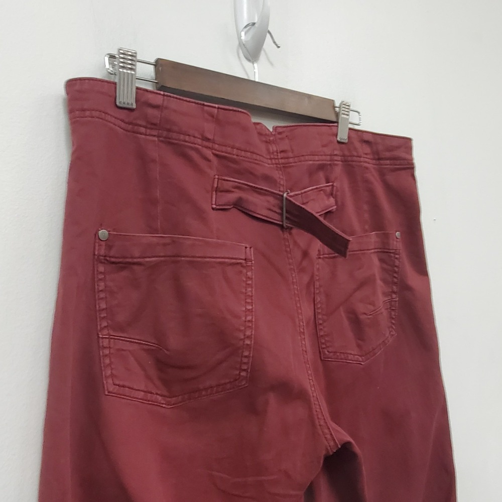 Pilcro Anthropologie Wide Leg Pants Size 31 Red Retro High Rise Boho Indie - Picture 4 of 14
